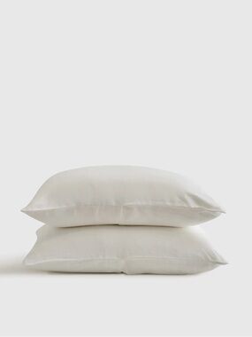 QUINCE European Linen Sham Set Standard White 7779